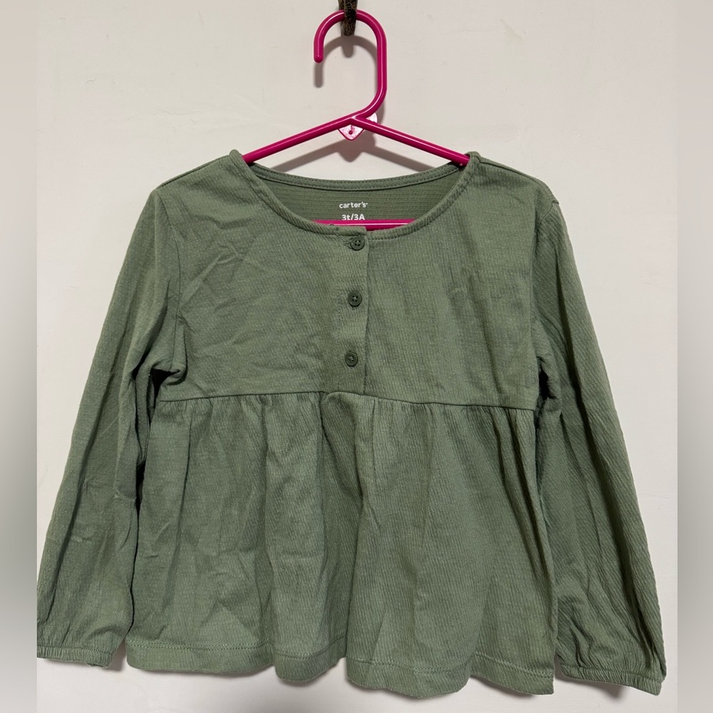 Carter’s green blouse 3T